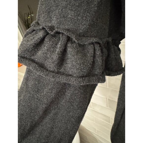 Style & Co Gray Pullover Sweater V Neck Ruffle Long Sleeves Plus SIze 3X - Picture 4 of 6